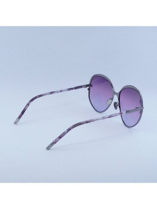 Tom Ford Yvette FT0913 14Z Sunglasses Ruthenium Round Frame, Violet Lenses